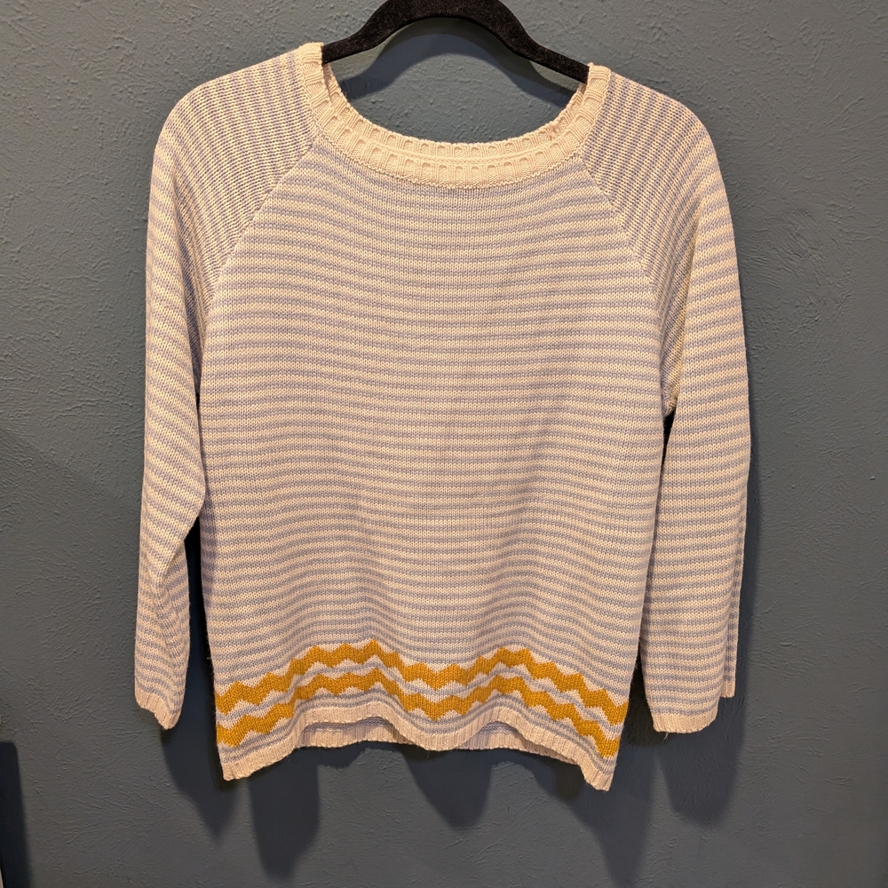 Striped Yellow and Cream Women's Sweater